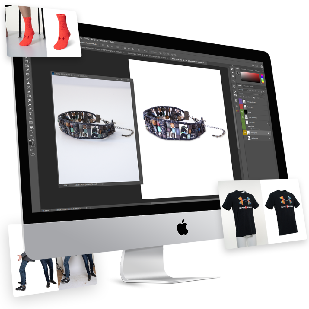 A Sock, Bracelet, and T-shirt - Photo Editing Services