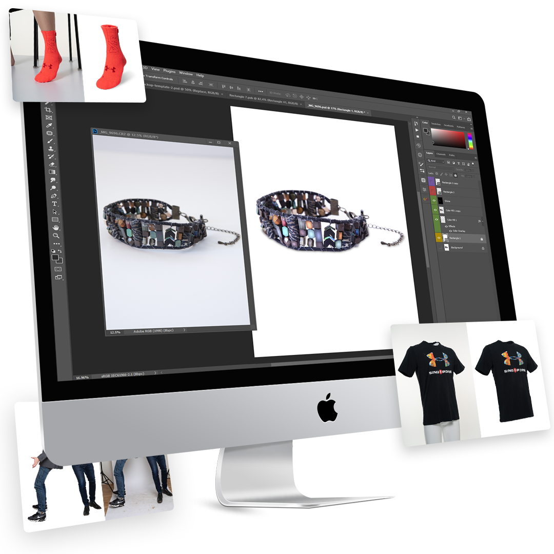A Sock, Bracelet, and T-shirt - Photo Editing Services