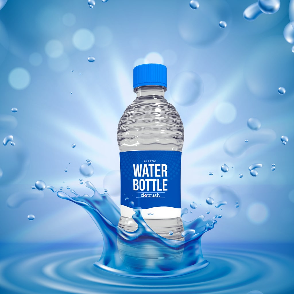A Water Bottle After Product Photo Retouching Service