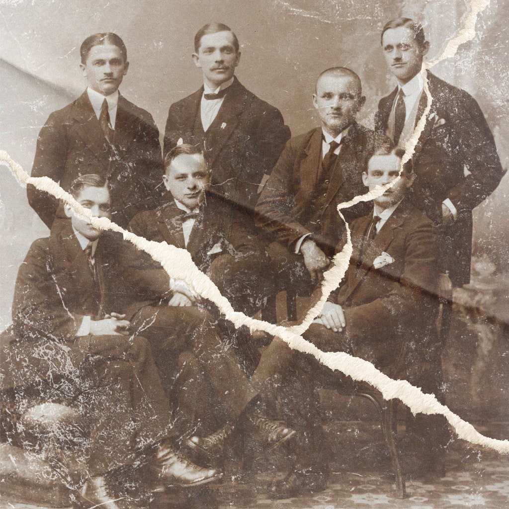 Before Photo Restoration Service: Fold and Scratch Damage Repair