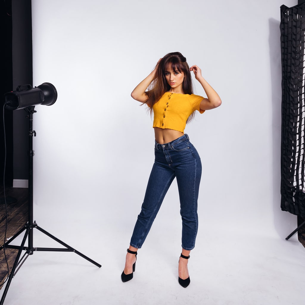 A Model Before Clipping Path Services for Fashion Houses