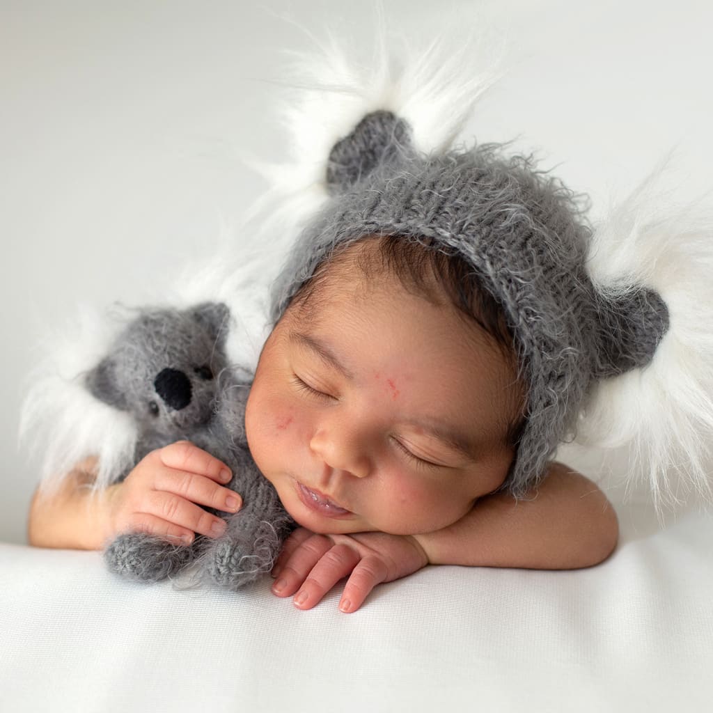 Before: Newborn Nose, Eyes, and Cheeks Editing Services