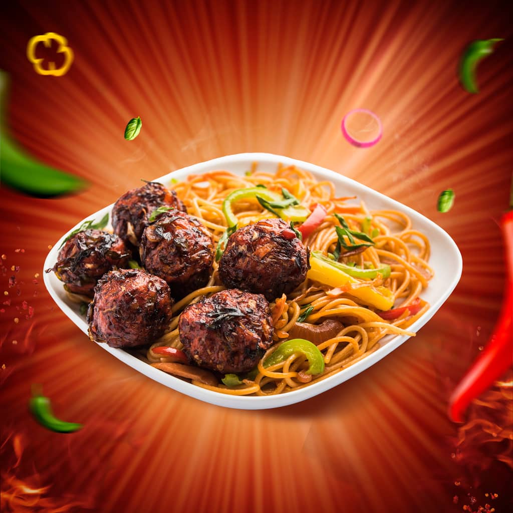 Meatball Spaghetti After Food Photo Editing