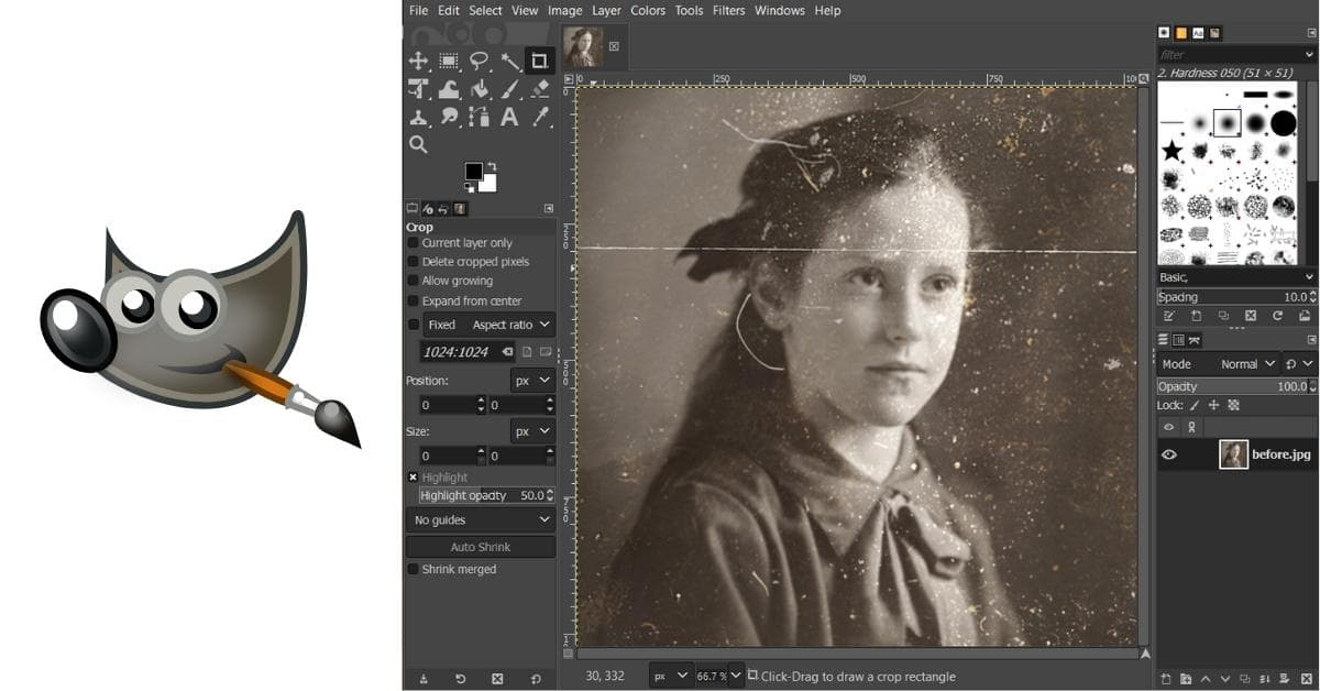 Photo Restoration Using GIMP