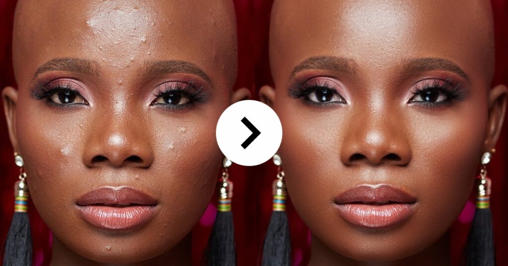 A Portrait Retouched Using Frequency Separation