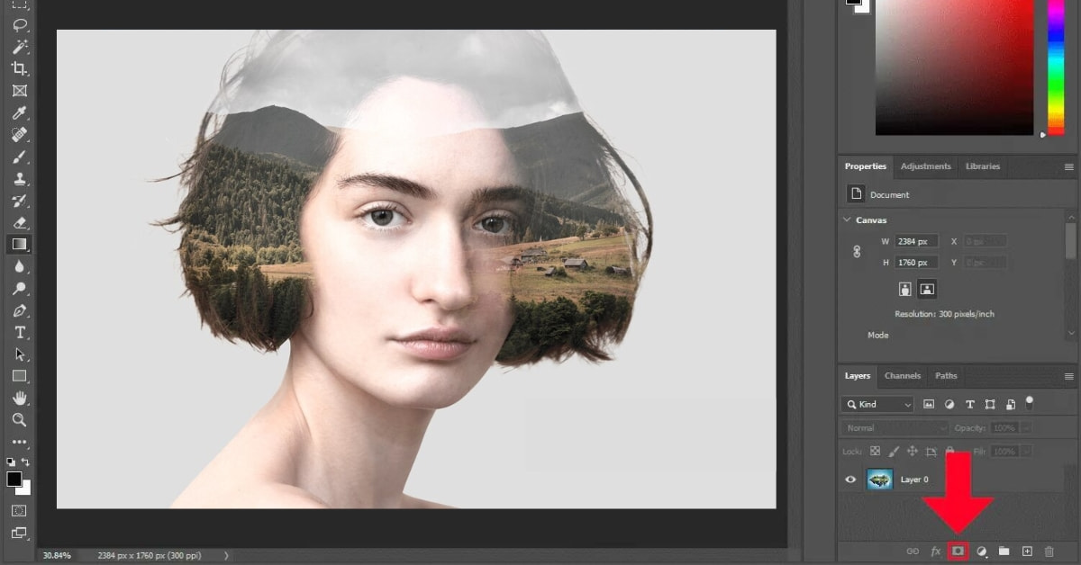 Add Layer Mask Button in Photoshop