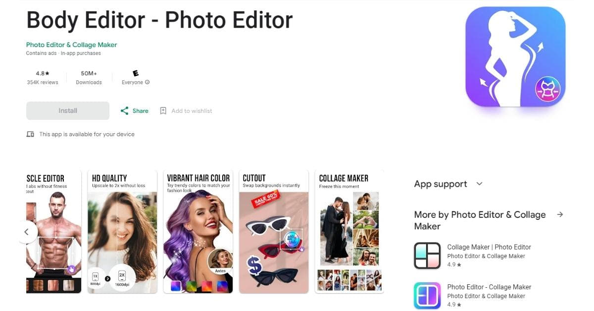 Body Reshaping Photo Editor