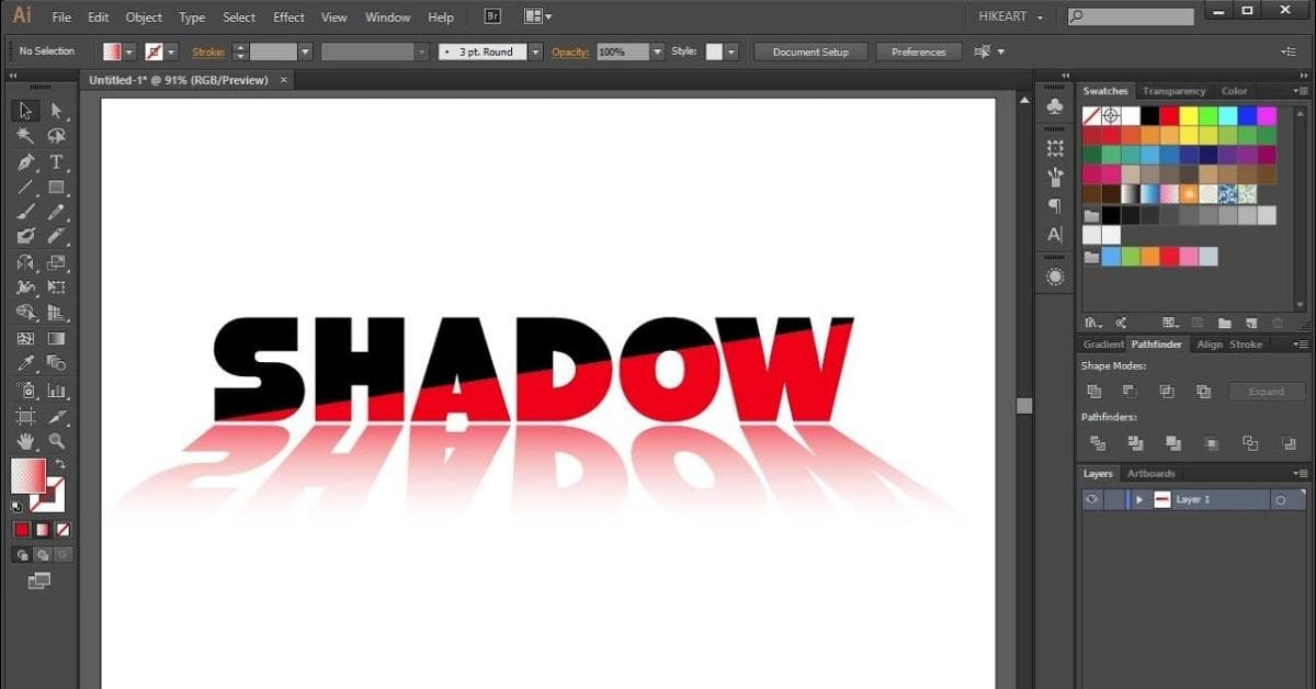 Drop Shadow Text Illustrator