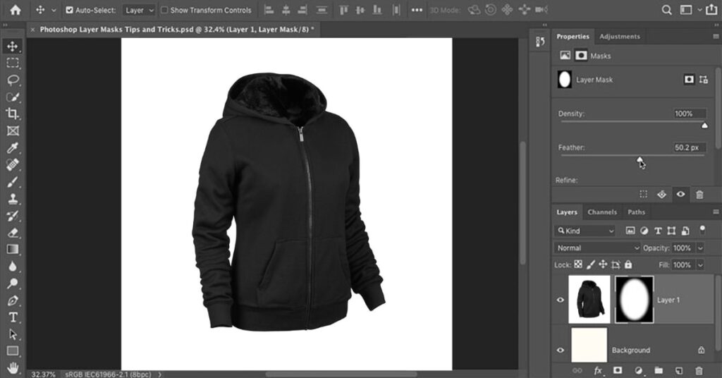 Interface of Photo Editing Software Adobe Photoshop