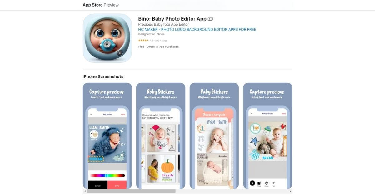 Newborn Photo Editing App For iPhone