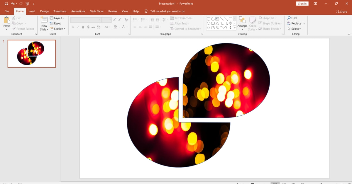 PowerPoint Mask Two Shapes