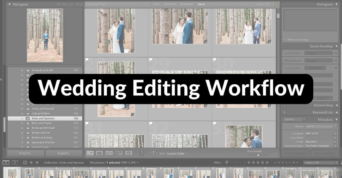 Wedding Editing Workflow