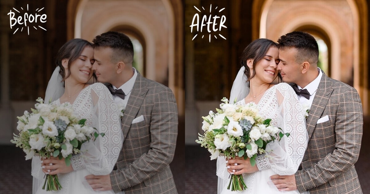 Wedding Photo Editing Before and After
