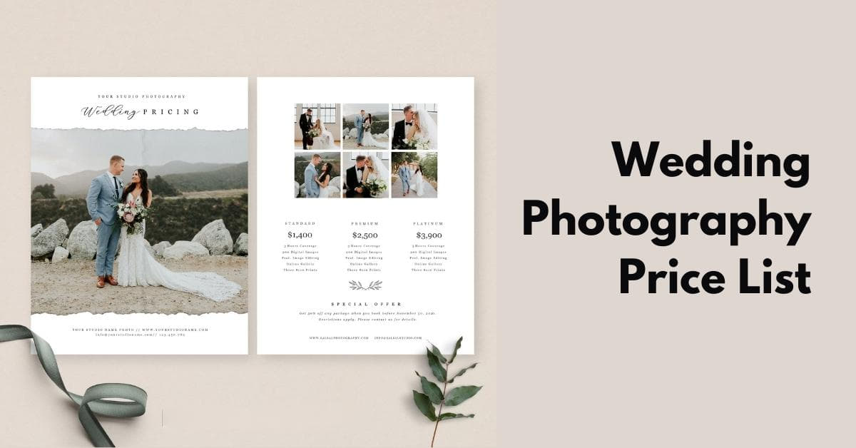 Wedding Photography Price List
