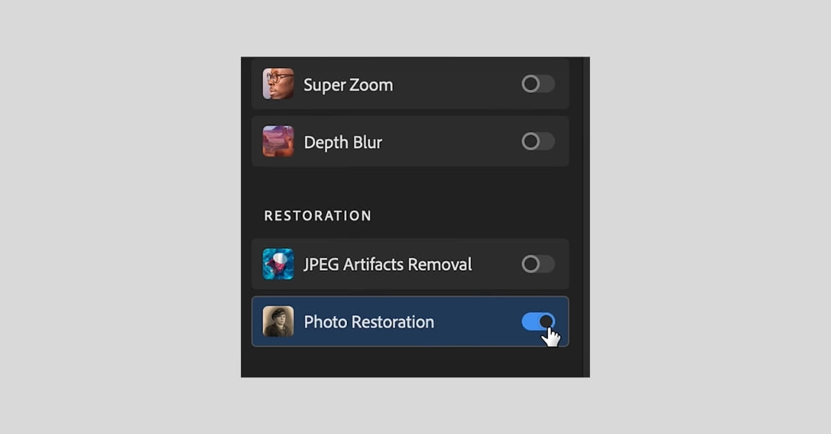 Photoshop Photo Restoration Neural Filter Missing
