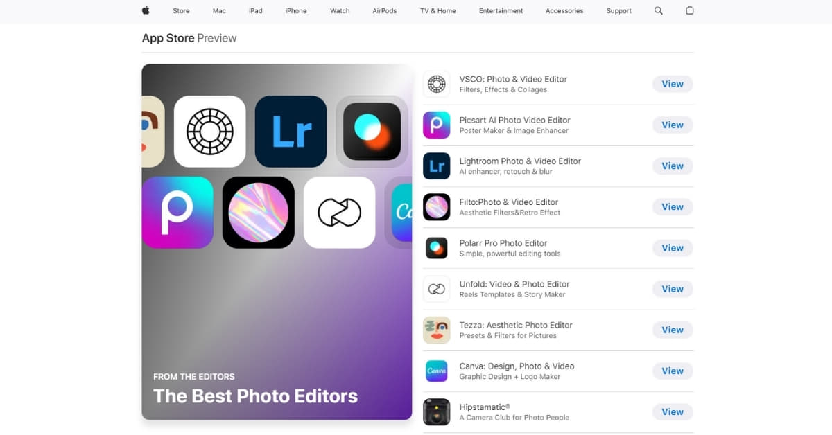 Popular Photo Editing Apps