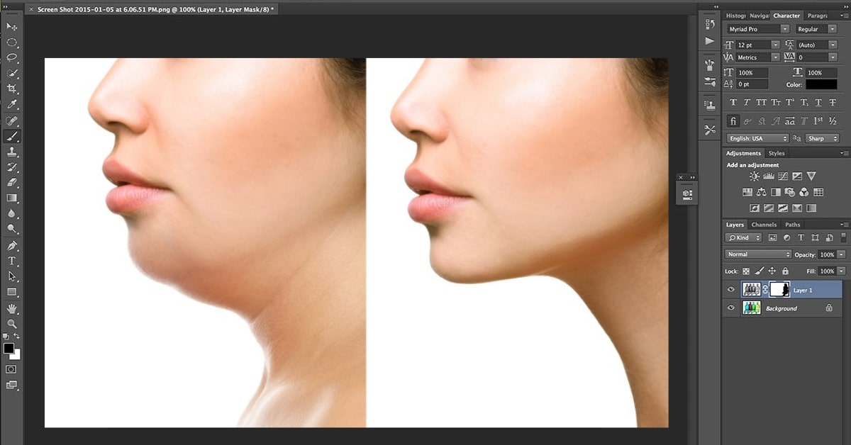 Get Rid of Double Chin Photoshop
